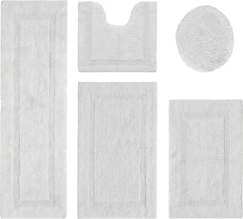 Vista 71 de Better Trends - Juego de 2 alfombras de baño 100% algodón, extra suaves, con borlas, de 17" x 24", alfombra de baño superabsorbente y reversible