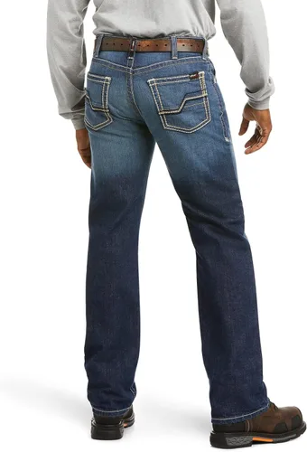 Vista 2 de Ariat FR M5 Slim DuraStretch - Jeans apilables de pierna recta, mezclilla para hombre, Azul