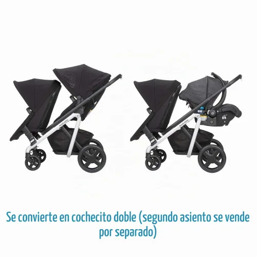 Vista 2 de Maxi-Cosi Lila - Cochecito modular todo en uno, color negro nómada, tamaño único (CV324ETK)