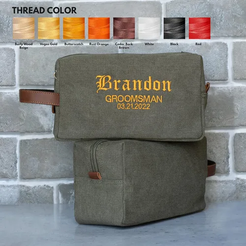 Vista 5 de Neceser personalizado – 5 colores – Kit de Dopp personalizado para padrinos de boda, bolsa de aseo bordada