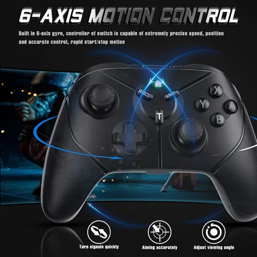 Vista 5 de Switch Controllers Wireless Switch Pro Controller for Nintendo Switch ControllerSwitch LiteSwitch OLED Switch Remote Gamepad with Joystick