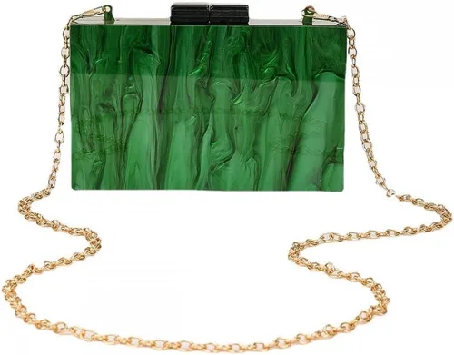 Vista 2 de EROGE - Bolso de mano de acrílico con diseño geométrico colorido para mujer