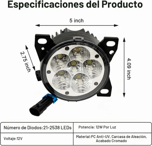 Vista 6 de Juego de lámparas LED para luces antiniebla de reemplazo para Kenworth T660 T680 (SET)