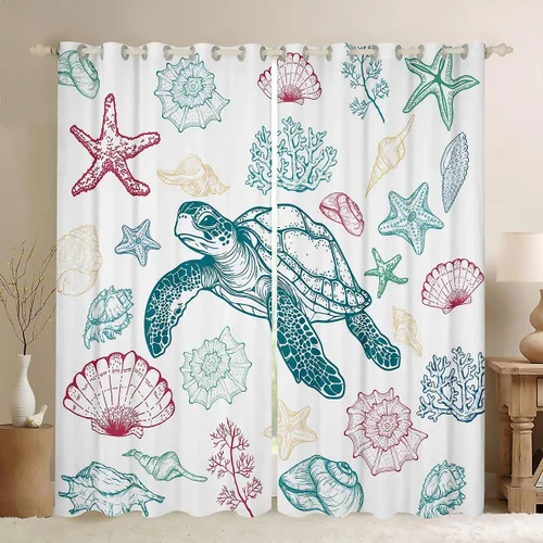 Vista 19 de Castle Fairy Daisy Florals Curtains for Living Room,Cartoon Wildflowers Window Drapes Bedroom Blackout,Retro Country Style Window Treatment Grommet