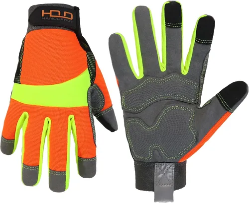 Vista 7 de AIGEVTURE Guantes de trabajo anti vibración para hombre, guantes mecánicos de impacto reductor TPR, guantes de seguridad con dedos y palma