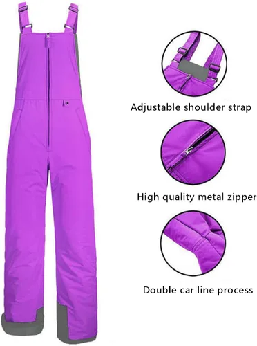 Vista 29 de Baberos de nieve para mujer, impermeables, aislados, para esquí, snowboard, invierno, cálidos, overoles, trajes de nieve Ripstop