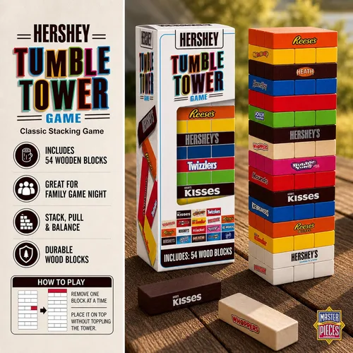 Vista 7 de Masterpieces Family Games – Hershey's Wood Block Tumble Tower – Producto