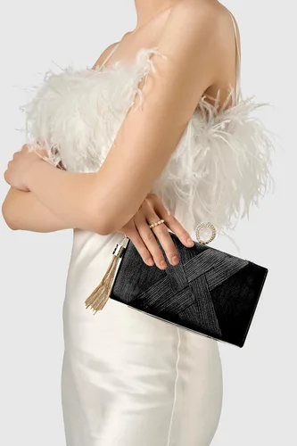 Vista 6 de BABEYOND Monederos de mano para mujer, bolso de noche con borla colgante para novia, fiesta, graduación, boda