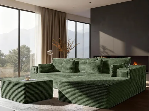 Vista 9 de Sofá modular de gran tamaño de 108 pulgadas, cómodo sofá deshuesado en forma de U para sala de estar, asientos extra profundos, sin montaje, sofá