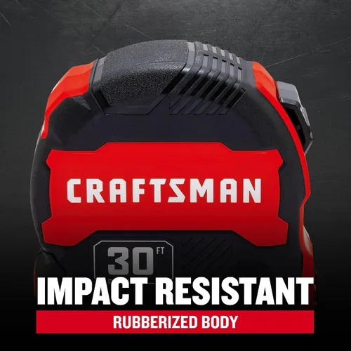 Vista 4 de CRAFTSMAN Cinta métrica de 30 pies con marcas de fracción, retráctil (CMHT37445S)