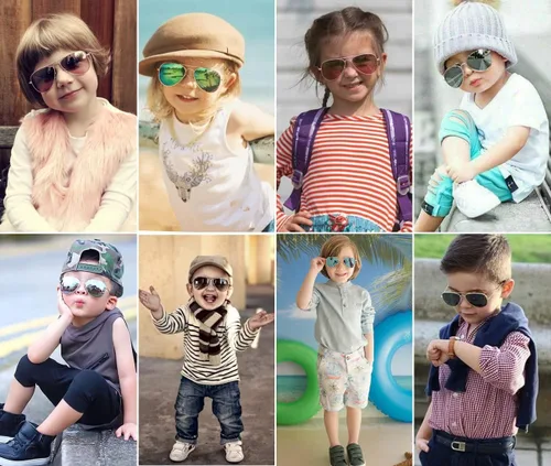 Vista 2 de Gafas de sol polarizadas de aviador pequeñas para niñas y niños de 4 a 16 años