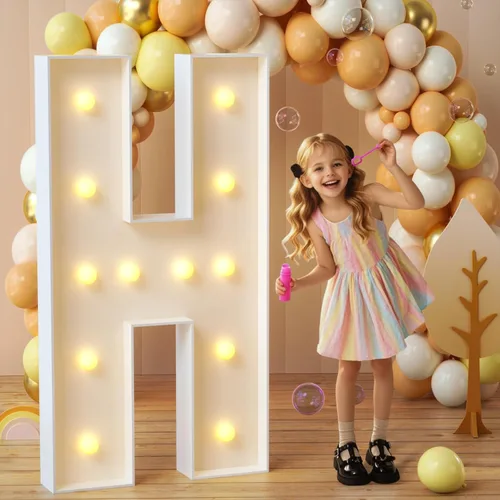 Vista 62 de imprsv Letras con luz para marquesina, letras de mosaico de 3 pies de alto con luz para decoración de baby shower, graduación, grandes