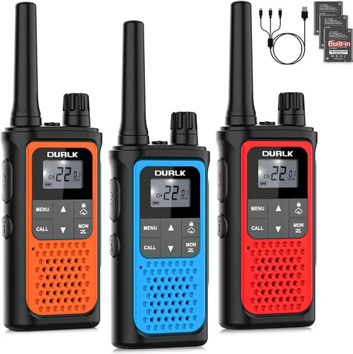Vista 8 de Walkie Talkies para adultos de largo alcance, paquete de 2 walkie talkies recargables, 22 canales FRS, radios bidireccionales con receptor