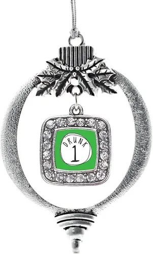 Vista 135 de Inspired Silver - Bon Voyage Cruise Ship Charm Ornamento – Adornos navideños cuadrados de plata con joyas de circonita cúbica