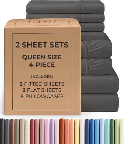 Vista 82 de Pack of 2, Twin Size 3 Piece Sheet Set - Breathable & Cooling - White