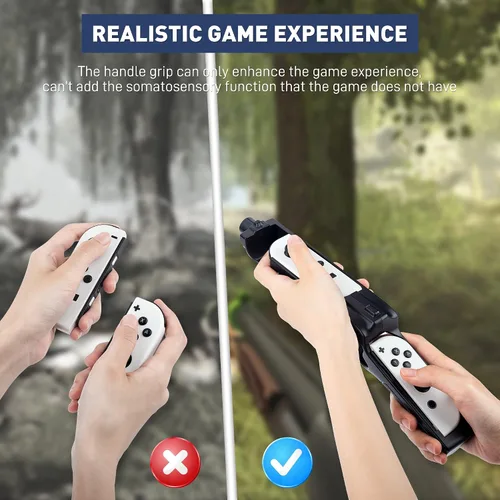 Vista 3 de FANPL Pistola de juego para Nintendo Switch & Switch OLED Joy Con, control de agarre para simulador de caza, para Wolfenstein 2, para Splatoon