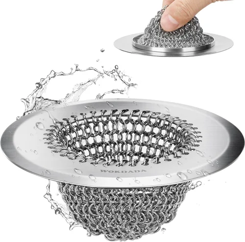 Vista 9 de Revolucionario colador de drenaje para fregadero de cocina, colador reversible patentado para fregadero de cocina, cesta coladora de fregadero