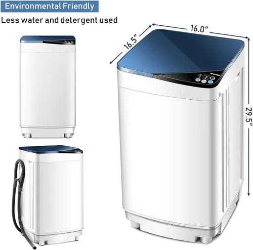 Vista 7 de Giantex Lavadora Completamente Automática, Lavadora Portátil y Secadora Centrífuga, Capacidad de 7.7 libras, Lavadora Compacta para Ropa con Luz