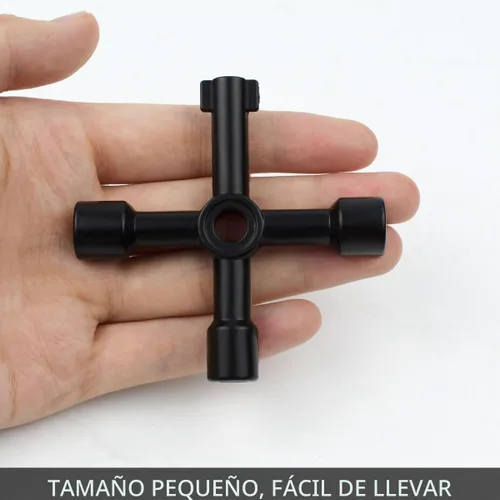 Vista 4 de Llave Sillcock multifuncional triangular de 4 vías, llave cuadrada de agua, llave de acero para llave de acero para medidor de gas de agua
