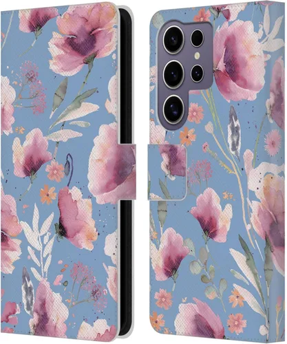 Vista 62 de Head Case Designs Officially Licensed Ninola Abstract Poppies Lilac Floral Leather Wallet Case Compatible with Samsung Galaxy A07 4G