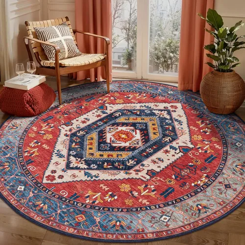 Vista 173 de SERISSA - Tapetes florales vintage, antideslizante, lavable, pequeño, ultrasuave, bohemio, de pelo bajo, para entrada, interiores, habitación