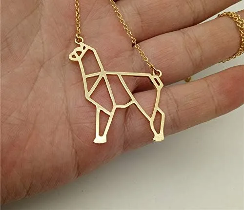Vista 3 de MANZHEN - Collar con colgante de alpaca y animal de origen geométrico