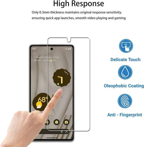 Vista 6 de Marco de fácil alineación diseñado para Google Pixel 7 5G Protector de pantalla de vidrio templado 2-Pack Película protectora de lente de cámara