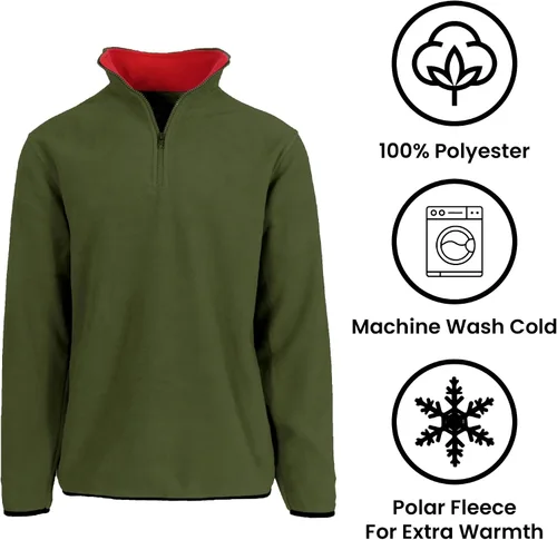 Vista 4 de JH DESIGN GROUP Sudadera Pullover Térmica de Forro Polar con Cremallera de un Cuarto para Hombre de Manga Larga Suéter de Peso Medio en 6