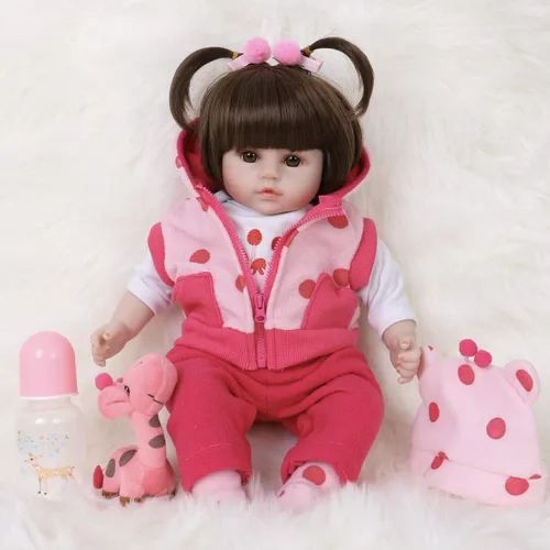Vista 11 de ENADOLL Reborn Baby Doll - Juego de regalo realista de vinilo de silicona rosa bebé, 16 pulgadas, con peso, cuerpo suave, realista, para edades de 3