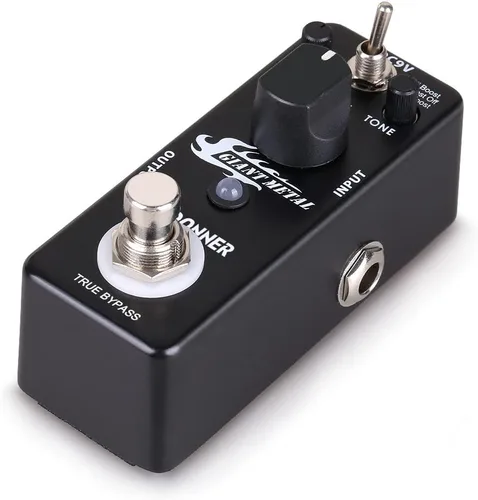 Vista 6 de Donner pedal gigante de guitarra de metal, aumenta el efecto de distorsión, 3 modos