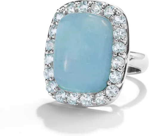 Vista 4 de Ross-Simons 19.00 Carat Aquamarine and 2.60 ct. t.w. Sky Blue Topaz Ring in Sterling Silver