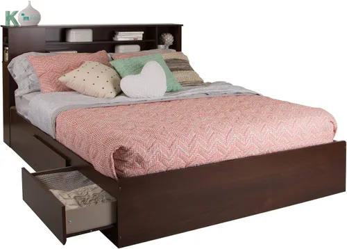Vista 4 de South Shore, cabezal, armazón biblioteca Vito Collection Queen, 60 pulgadas, color chocolate, Madera, Sumptuous Cherry