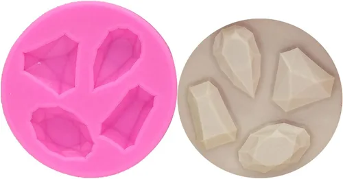 Vista 6 de Molde de silicona de diamante de grado alimenticio para chocolate, dulces, hielo, cupcake, decoración de tartas, forma de piedra de diamante