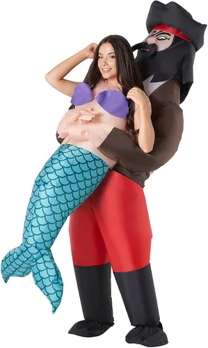Vista 2 de Morph Disfraz inflable de pirata para adultos disfraz inflable de sirena para Halloween disfraz de Halloween