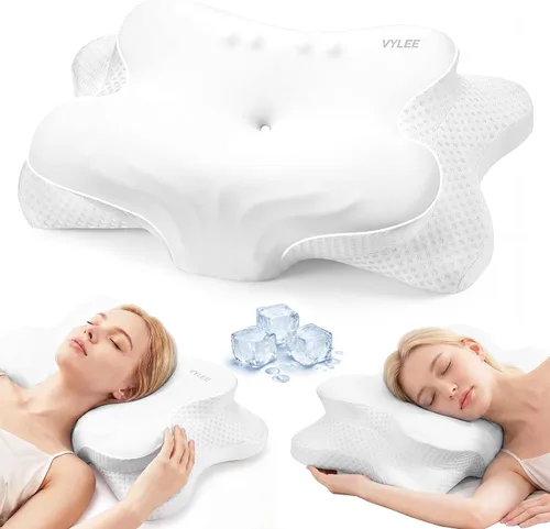 Vista 11 de VYLEE Cervical Neck Pillow, Memory Foam Contour Pillow (Grey)