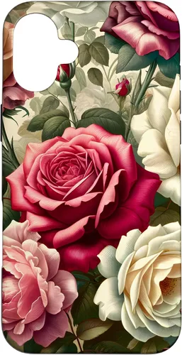 Vista 22 de Funda con diseño floral para iPhone 16 con diseño floral estilo victoriano