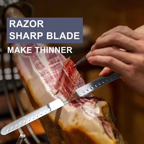 Vista 4 de DELFINA - Cuchillo para cortar pechuga de 12 pulgadas con funda y mango de agarre suave, cuchillo afilado de alta calidad para cortar carne, ideal