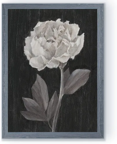 Vista 9 de Renditions Gallery- Lienzo enmarcado con flores blancas y negras Flores blancas y negras 1 juego/marco negro