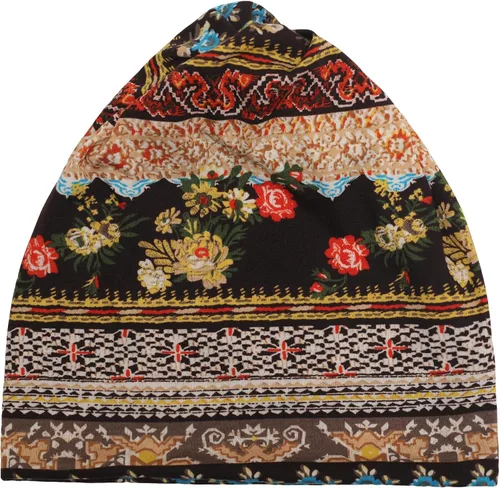 Vista 6 de ZLYC Gorro fino de verano para mujer, diseño floral, ligero, holgado Café étnico