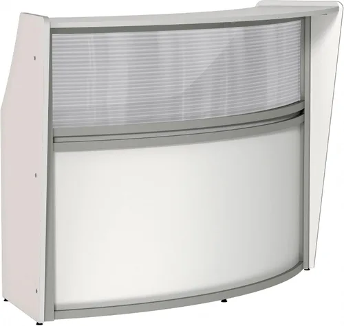 Vista 18 de Linea Italia Oficina curvada, transparente, fácil de montar, mostrador de recepción de 3 paneles para vestíbulo, salón, 142 x 71 pulgadas