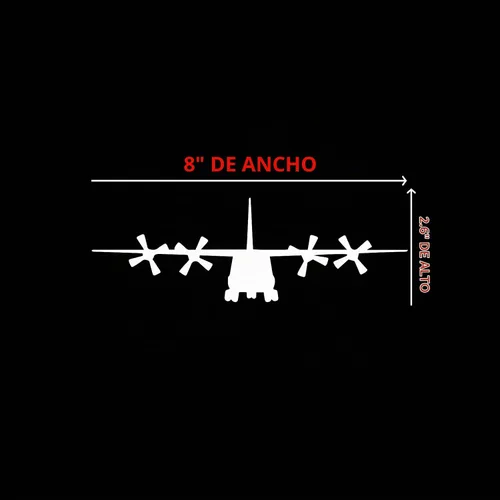 Vista 4 de C-130 - Adhesivo adhesivo para avión, portátil para coche, 8 x 2 pulgadas (blanco)