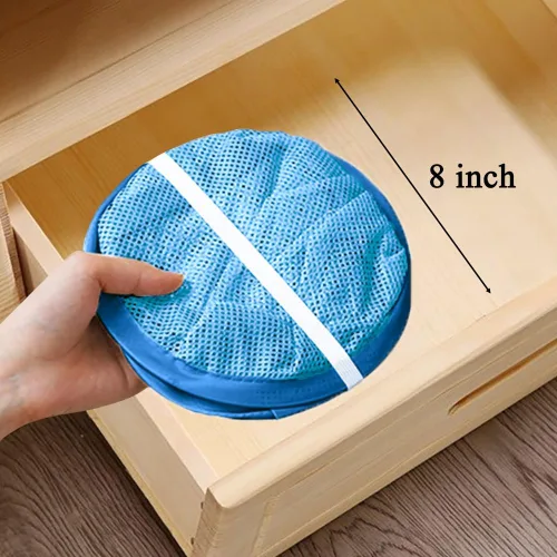 Vista 5 de Cesta de malla desplegable para la lavandería, cestas plegables para ropa sucia, cestas plegables para ropa sucia para baño, dormitorio Azul ceniza
