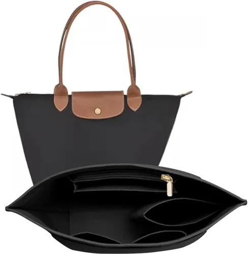 Vista 10 de LOUKAYCCI Organizador de fieltro para bolsa Longchamp Le Pliage (S, beige)