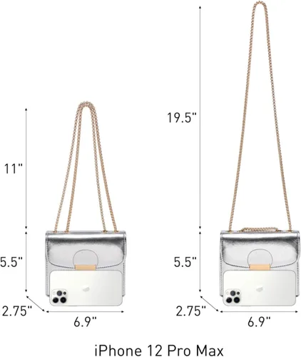 Vista 5 de Dasein Bolso cruzado pequeño para mujer, bolso de noche de diseñador, bolso de mano para bodabaile de graduaciónfiesta con doble correa de cadena