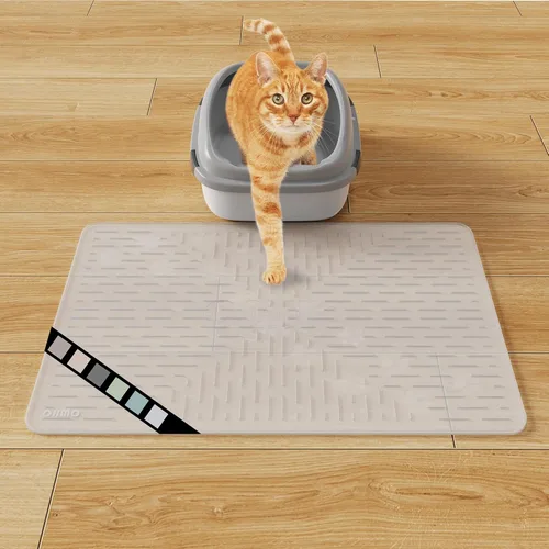Vista 25 de OHMO Alfombrilla Grande para Arena de Gatos Alfombrilla de Captura Premium Goma de Silicona 31.5 x 23.6 pulgadas Gris Ceniza, Alfombrilla para Caja