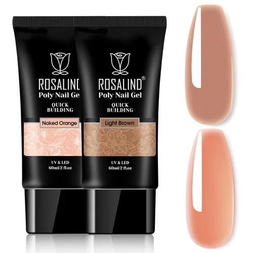 Vista 18 de Rosalind Gel de extensión de poliéster acrílico transparente, paquete de 2 unidades de gel de uñas de 2.1 onzas líquidas, constructor de uñas