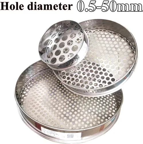 Vista 4 de Fine Mesh Sieve, 304 Stainless Steel Mesh Sieve 1-50 mm Hole Kitchen Baking Food Bean Filter Screen(Hole Diameter 1 mm,10 cm Diameter)
