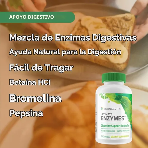 Vista 4 de Youngevity Ultimate Enzymes Multi-Enzyme Digestive Support, 120 Cápsulas