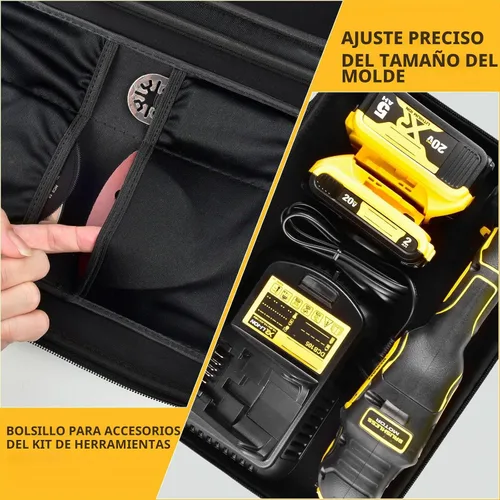 Vista 3 de PAIYULE - Funda oscilante para herramientas DEWALT DCS356B/DCS354B, solo caja Hard EVA Shell, Custom-Fit Storage, Blade Organizer and Room for Two