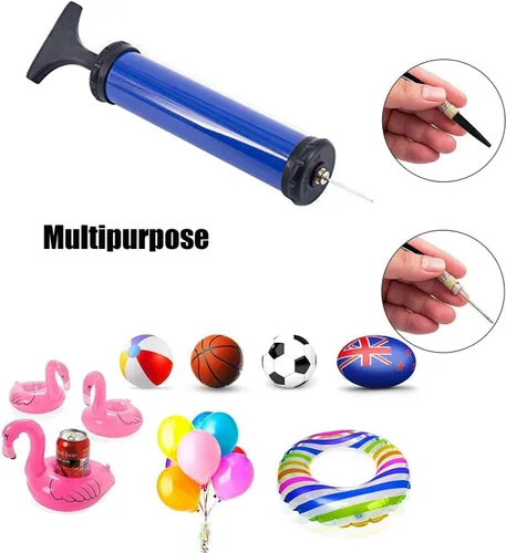 Vista 5 de DDUO Bomba de bola portátil, kit de inflador de bomba de aire con aguja, boquilla, manguera de extensión para baloncesto, fútbol, voleibol, rugby